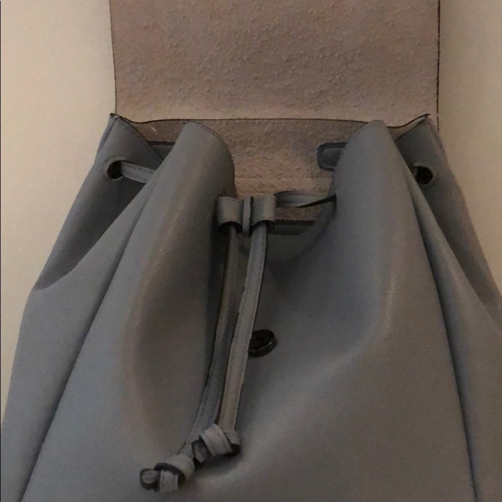 TOPSHOP FAUX LEATHERGREYBLUE BACKPACK - Picture 6 of 7